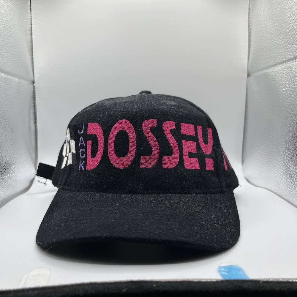 Otto Racing Strapback Hat Mens OSFA Black Pink Vintage Jack Dossey Jr NASCAR